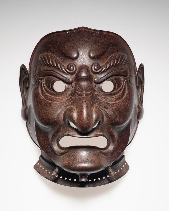 Hammered iron full-face armor mask