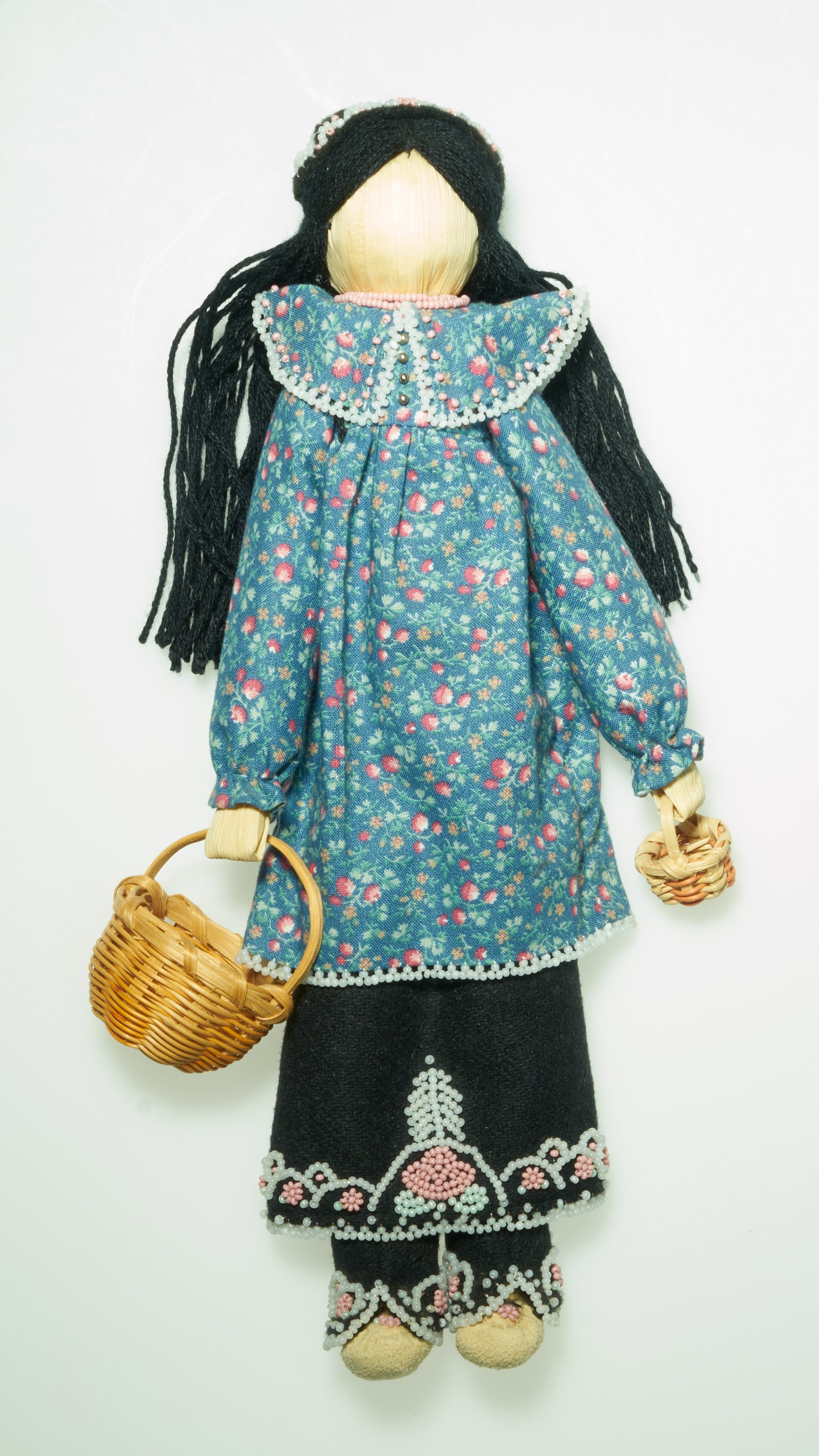 Corn Husk Doll Dancing Lord and Lady Dancing at the Ball in Pink Gown